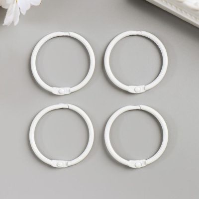 Кольца для альбома "Рукоделие" KDA-035/2, 0,35 см, 4 шт, белый