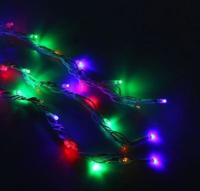 Гирлянда "Дождь" уличная (УМС, Ш:2 м, В:3 м, нить белая, мульти)