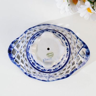 Конфетница «Ландыш», 18×12,5×9,5 см, гжель