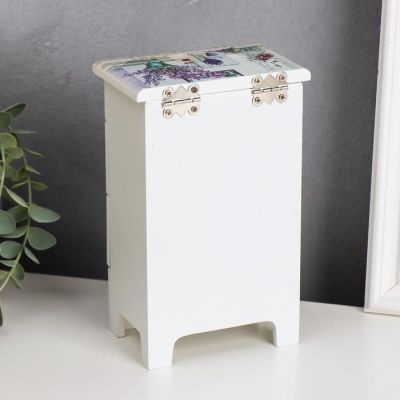 Шкатулка дерево комод 3 ящика "Лаванда в вазах" 18,5х11,5х7,5 см