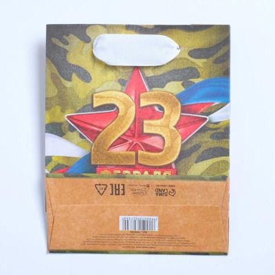 Пакет крафтовый «Красная звезда», 12 × 15 × 5,5 см