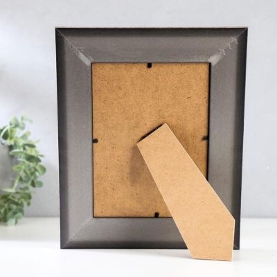 Фоторамка пластик 13х18 см "Медина" серебро и полоски 25,4х20,4х1,8 см