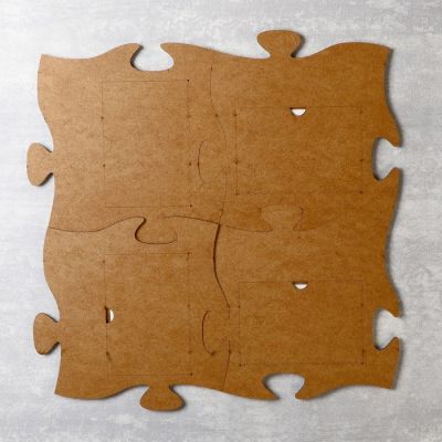 Фоторамка пазл ХДФ "Счастливы вместе" из 4 фрагментов 25х25 см