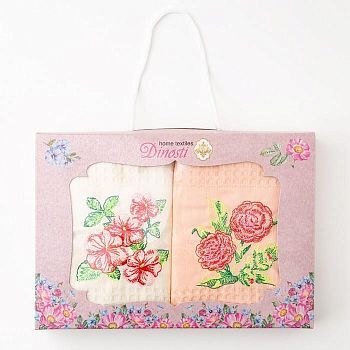 Набор вафельных полотенец Розовые облака 33х60 см, 100% хл, 2 шт