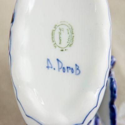 Салфетница «Ракушка с бабочкой», 16×4×8,5 см, гжель