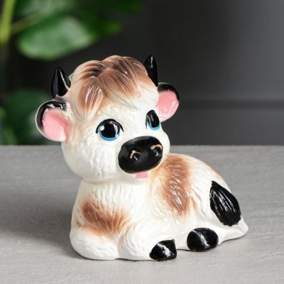 Копилка "Бычок", светлый, 16 см, микс