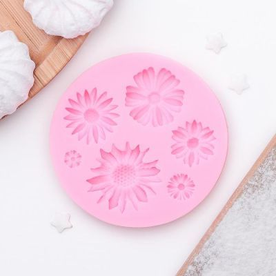 Молд силиконовый «Цветы», 8×1 см, цвет МИКС