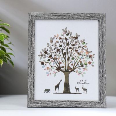 Фоторамка пластик 20х25 см "Серо-чёрная древесина" 27,5х22,5х0,9 см