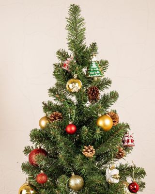 Ель искусственная зеленая с шишками №11 (ПВХ, высота 3 метра)