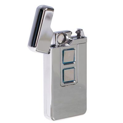 Зажигалка электронная, USB, спираль, 2 функции, цвет стали, 3.5х10х10 см