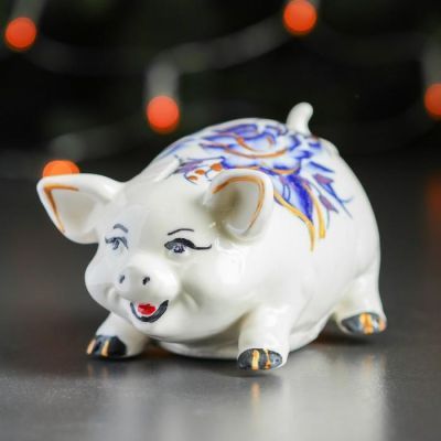 Копилка "Поросенок", глянец, роспись, 8.5 см