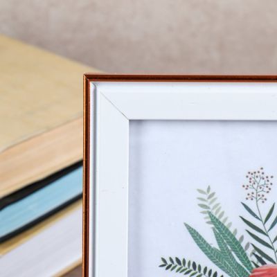 Фоторамка пластик 15х20 см "Доминика" белая с золотым обрамлением 22,5х17,5 см