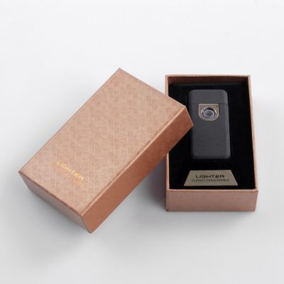 Зажигалка электронная в подарочной коробке, USB, спираль, чёрная матовая, 3х7 см