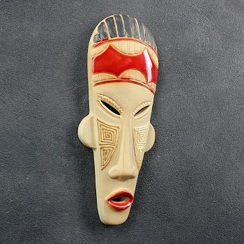 Маска "Африканская" 10,5×25×2,5см белая