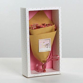 Букет из сухоцветов Love you, 13 × 21 × 5 см