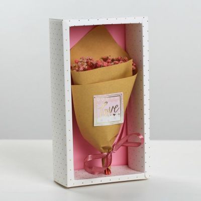 Букет из сухоцветов Love you, 13 × 21 × 5 см