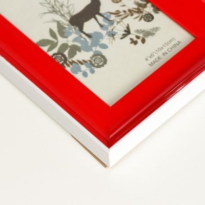 Фоторамка пластик 10х15 см "Красная с белой полосой" 19,6х14,7х2 см