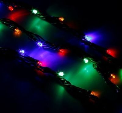 Гирлянда "Дождь" уличная (Ш:2 м, В:1,5 м, нить темная, мульти)