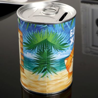 Копилка металл банка "Богатой жизни!" 10х7,3х7,3 см