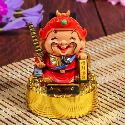 Маятник пластик от солнечной батареи "Гуань-ди с пагодой" 11х8,5х8,5 см