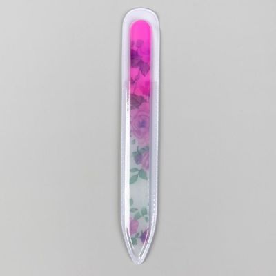 Пилка стеклянная для ногтей, 14 см, рисунок МИКС