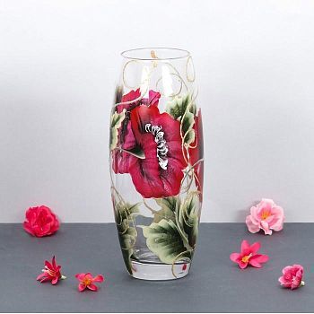 Ваза "Маки" d-7.5х11х26 см