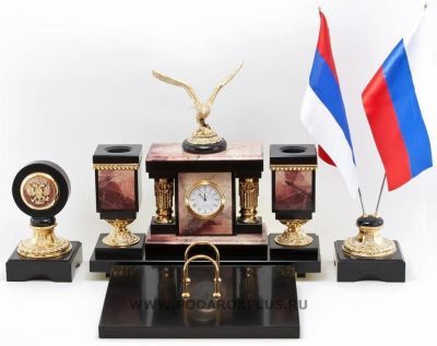 Настольный набор "Орел" камень яшма №48