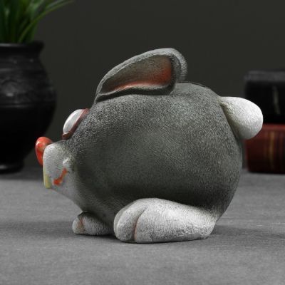 Копилка "Зайка" серый, 14х13х11см