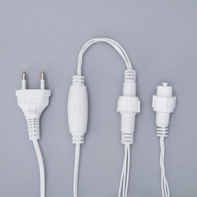 Гирлянда «Нить» 10 м, IP44, УМС, белая нить, 100 LED, свечение жёлтое, 220 В