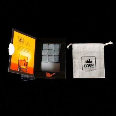 Камни для виски, 9 шт, с мешочком, размер камня 2×2×2 см