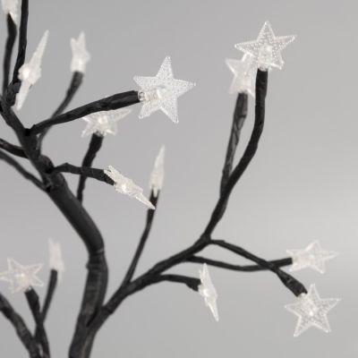 Светодиодный куст «Звёзды» 45 см, 24 LED, постоянное свечение, батарейки ААх3 (не в комплекте), USB, свечение тёплое белое