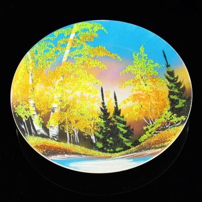 Тарелка под фарфор с каменной крошкой "Времена года"