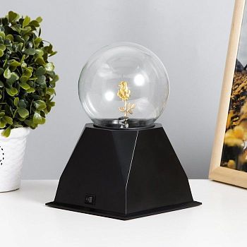 Плазменный шар "Роза" (диаметр 10 см), 21 х 14 х 10 см