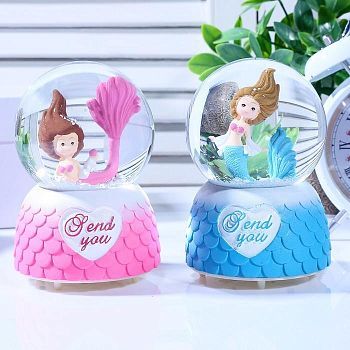 Сувенир полистоун водяной шар свет, музыка "Русалочка" МИКС 12х8,5х8,5 см