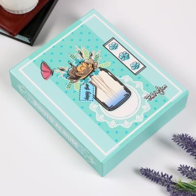 Фотоальбом на 80 фото 10х15 см "Букет в стеклянной банке" в коробке МИКС 23х1х5 см