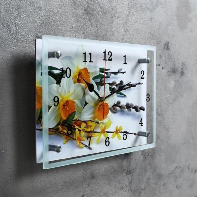 Часы настенные, серия: Цветы, "Первые цветы", 20х30  см, микс
