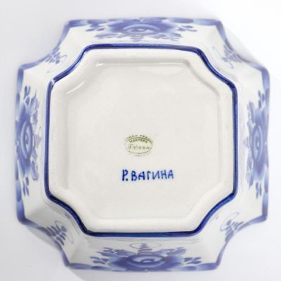 Набор салатников "Гранённый", 3 шт, 350 мл, 650 мл, 1 л, гжель