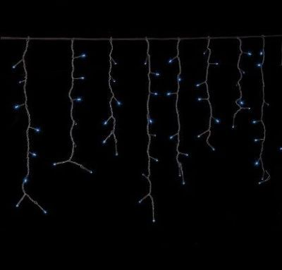 Гирлянда уличная "Бахрома" (Ш:4 м, В:0,6 м, нить темная, синий)
