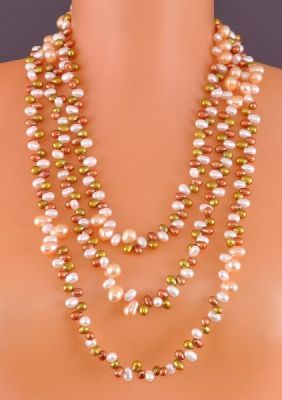 Бусы Жемчуг "Облепиха" арт.П2078