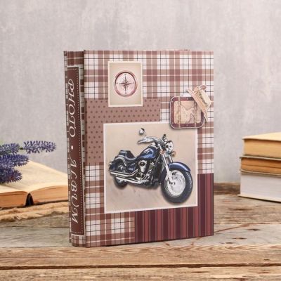 Фотоальбом на 200 фото 10х15 см "Мужской" в коробке, сереб.обводка МИКС 26,5х20,7х5,5 см