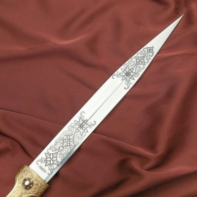 Кинжал сувенирный "Ирбис" №1 кожа, латунь