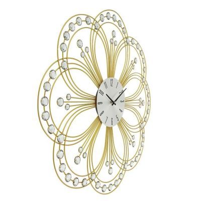 Часы настенные, серия: Ажур, "Сияющий цветок", d=60 см, микс