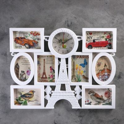 Часы настенные, серия: Фото, "Азалия", 8 фот-к(10*15, 15*10), 55х42 см, микс