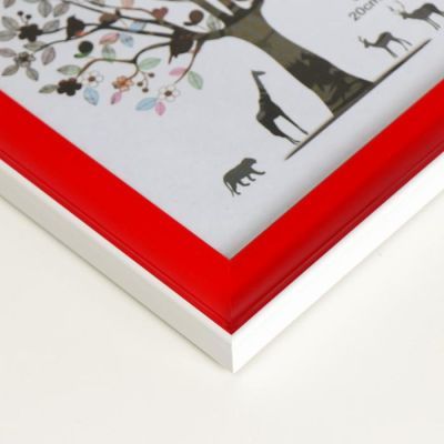 Фоторамка пластик 20х25 см "Красная с белой полосой" 29,6х24,6х2 см