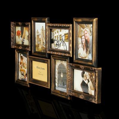 Фоторамка на 8 фото 10х15 см "Герб ажурный" под бронзу