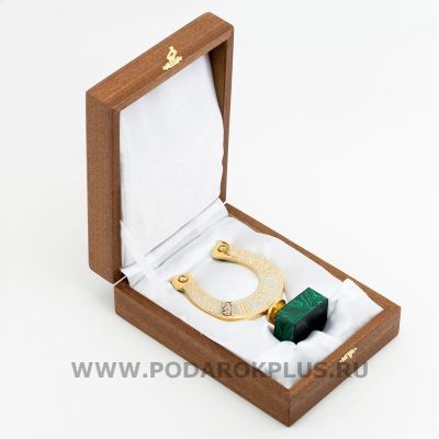 Подкова "На удачу"-2 камень малахит