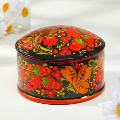 Коробка «Ягодка», большая, 12×7 см, хохлома