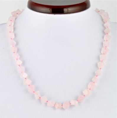 Бусы Кварц Розовый  "Кубизм" арт.П2376