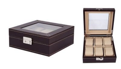 Шкатулка-кофр для хранения 6-ти часов №3 (20 x 20 x 8 см)