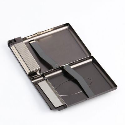 Портсигар с газовой зажигалкой "Патрон", 9 х 11 см (металлический)  